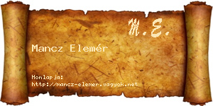 Mancz Elemér névjegykártya