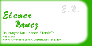 elemer mancz business card